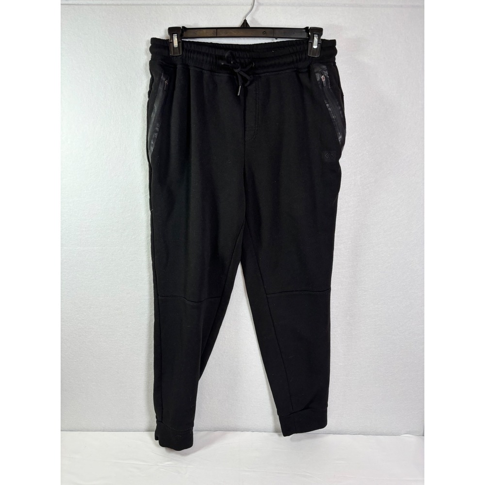 LEG3ND Mens XL Black Fleece Lined Joggers Athletic Sweatpants Zipper Pockets